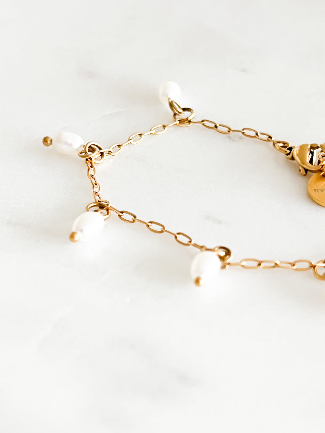 Oval perlu armband - by my letra.